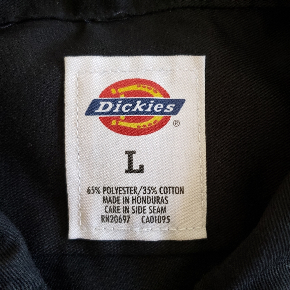 DICKIES short sleeve button down black work shirt - Picture 5 of 6